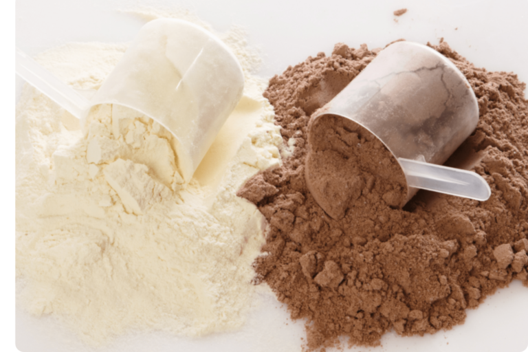 White and Brown powders blends with their scoopers