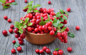 A bowl full of cranberry (extract)
