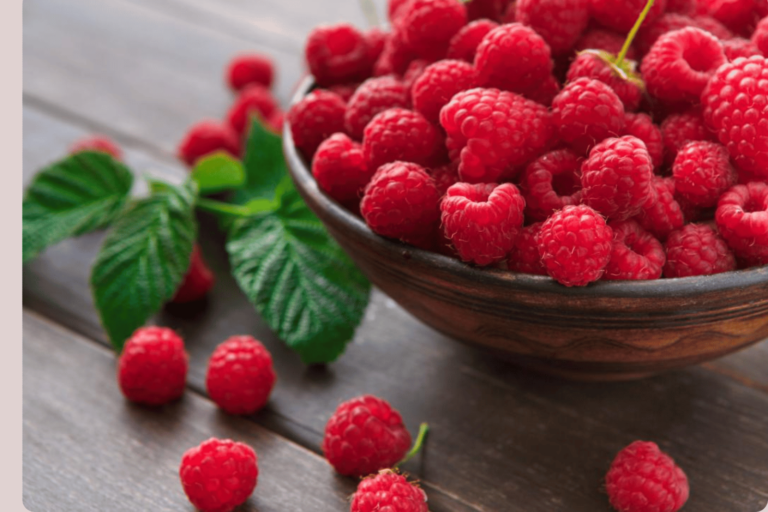 A bowl full of raspberries