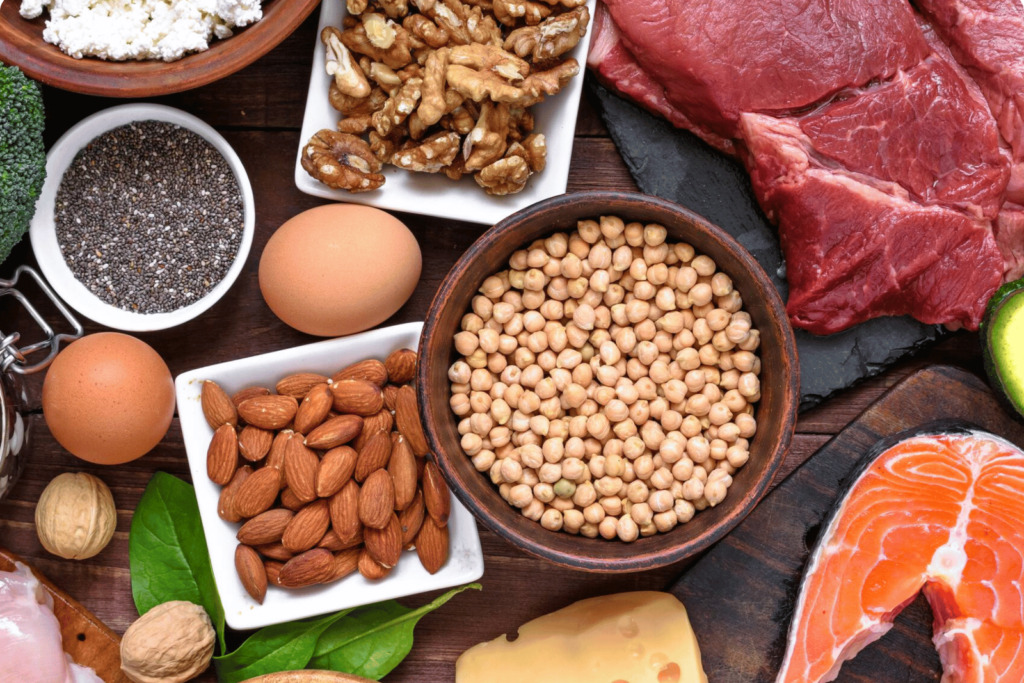 food sources of vitamin b6: red meat, salmon, nuts and seeds, spinach, legumes.