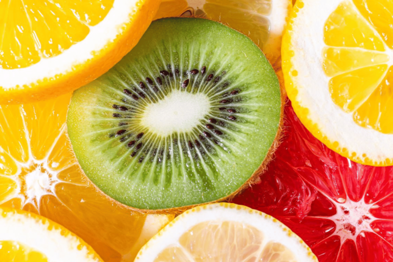 Vitamin C: food sources grapefruit, oranges, kiwi, lemons