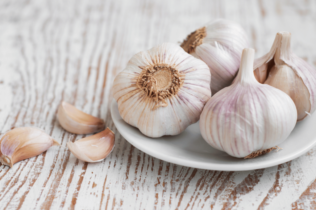 a plate full of garlic: extract